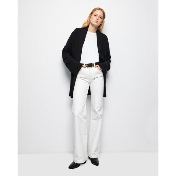 NILI LOTAN $795 Cashmere MACKENZIE KIMONO Black CARDIGAN Belted One Size - Picture 3 of 13